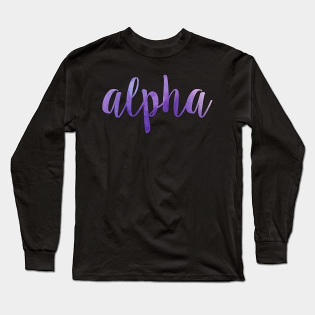 Purple Alpha Long Sleeve T-Shirt by lolosenese